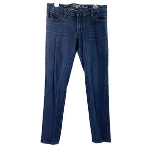 Wrangler Rock 47 Jeans Junior 11 x 33 Dark Wash Denim Stretch Straight Ultra Low